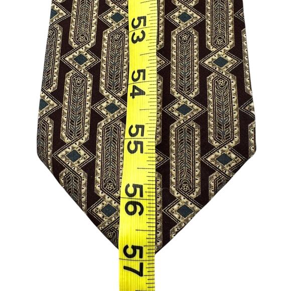 Henry Grethel Vintage Dress Tie Italian Silk Geometric Pattern 57" 4" - Picture 8 of 9
